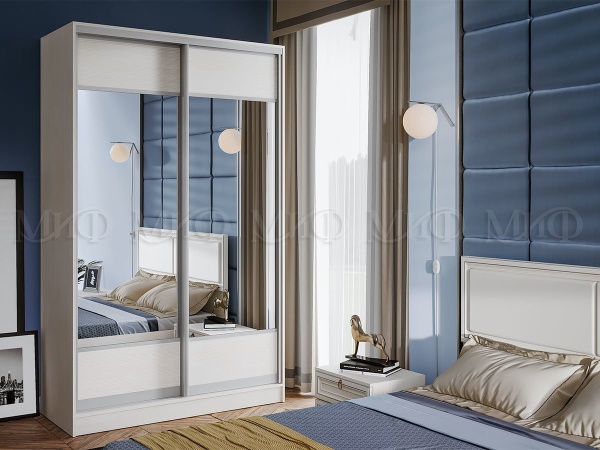 Шкаф-Купе Тринити-9 (Ш-1350 мм x В-2244 мм x Г-600 мм)/Разные Цвета