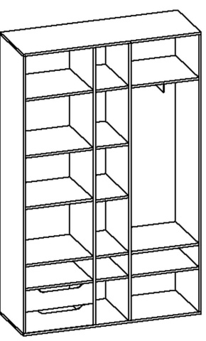Шкаф Роберт МДФ (Ш-1250 х В-1970 х Г-450 мм/Разные Цвета